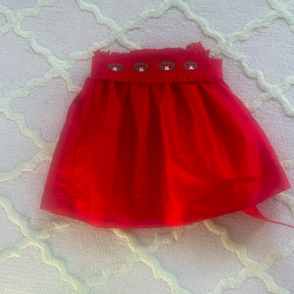 Bella Bliss Sz 8 girls christmas smock skirt